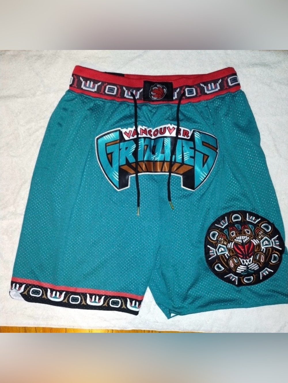 Vancouver Grizzlies Teal Throwback 1995-1996 NBA Season Retro Basketball Shorts
